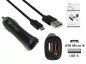 Preview: USB KFZ Q3 Charger, Ladeadapter+microUSB Kabel, Ausg. 1: 5V 2,4A; Ausg. 2: 5V/3A, 9V/2A, 12V/1,5A, schwarz, DINIC Box mit Euroloch, 1m